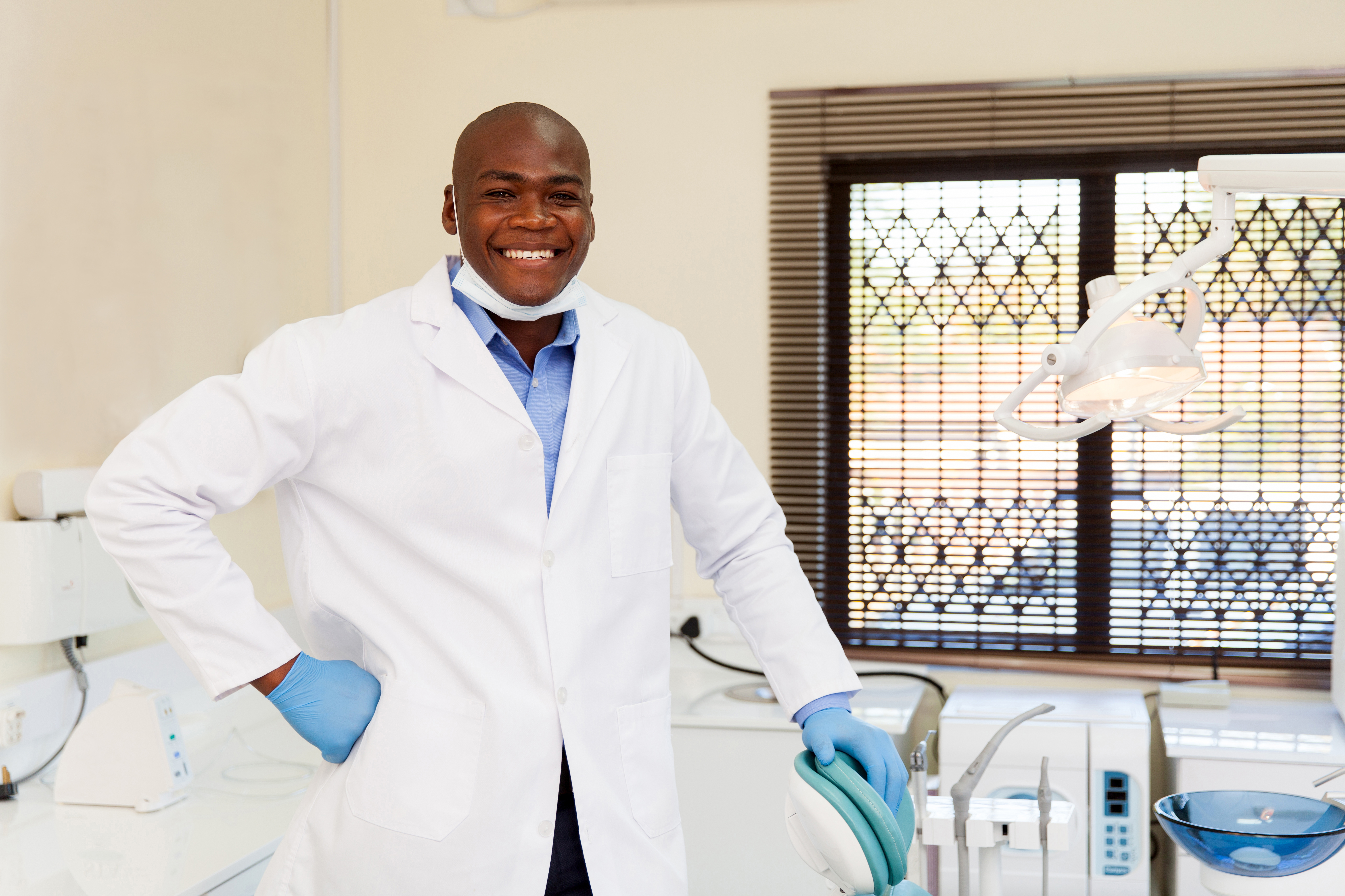 Happy,African,American,Dentist,In,Office